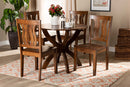 Elina Walnut Brown 5-Piece Dining Set Baxton