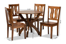 Elina Walnut Brown 5-Piece Dining Set Baxton