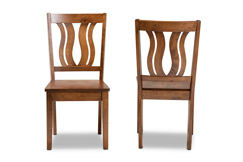 Roald Modern and Contemporary Walnut Brown Finished Wood 2-Piece Dining Chair Set