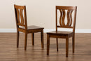 Roald Walnut Brown 2Pc Dining Chair Set Baxton