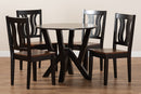 Baden Two-Tone Dark Brown and Walnut Brown 5-Piece Dining Set Baxton