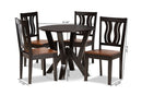 Baden Two-Tone Dark Brown and Walnut Brown 5-Piece Dining Set Baxton
