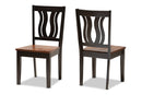 Roald Two-Tone Dark Brown and Walnut Brown 2Pc Dining Chair Set Baxton