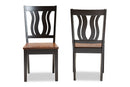 Roald Two-Tone Dark Brown and Walnut Brown 2Pc Dining Chair Set Baxton