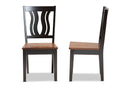 Roald Two-Tone Dark Brown and Walnut Brown 2Pc Dining Chair Set Baxton