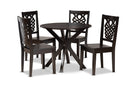 Racquel Dark Brown 5-Piece Dining Set Baxton