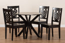 Racquel Dark Brown 5-Piece Dining Set Baxton