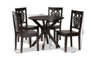 Racquel Dark Brown 5-Piece Dining Set Baxton
