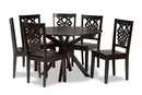 Racquel Dark Brown 7-Piece Dining Set Baxton