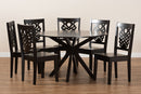 Racquel Dark Brown 7-Piece Dining Set Baxton