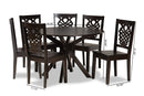 Racquel Dark Brown 7-Piece Dining Set Baxton