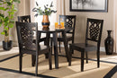Sahar Dark Brown 5-Piece Dining Set Baxton