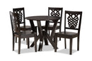 Renata Dark Brown 5-Piece Dining Set Baxton