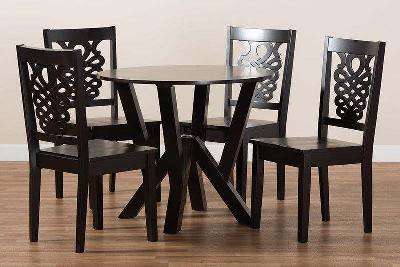 Renata Dark Brown 5-Piece Dining Set Baxton