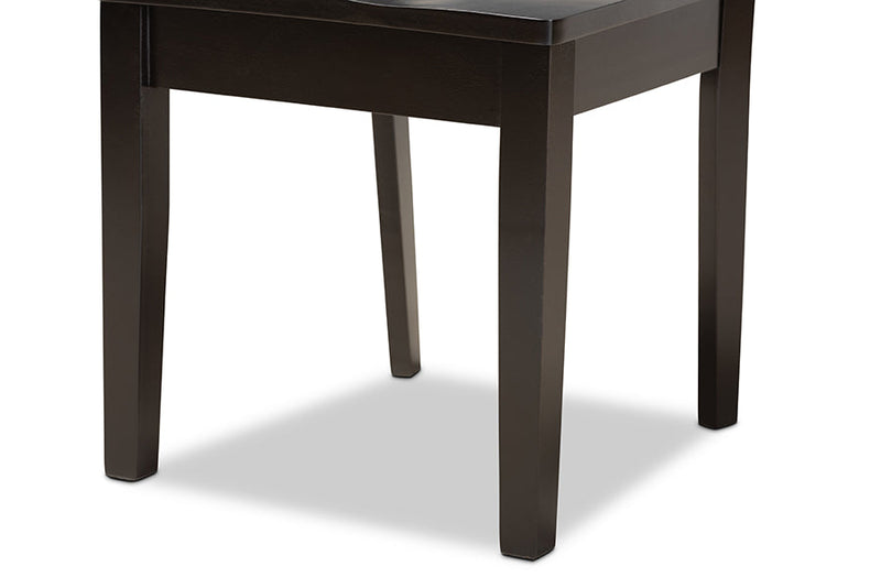 Manhattan Dark Brown 5-Piece Dining Set Baxton