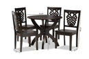 Manhattan Dark Brown 5-Piece Dining Set Baxton