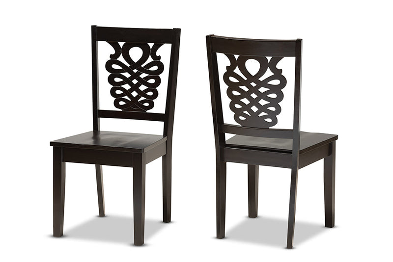 Brenner Dark Brown 2Pc Dining Chair Set Baxton