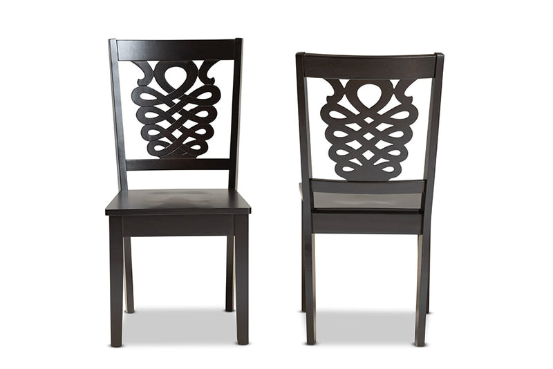 Brenner Dark Brown 2Pc Dining Chair Set Baxton