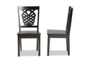 Brenner Dark Brown 2Pc Dining Chair Set Baxton