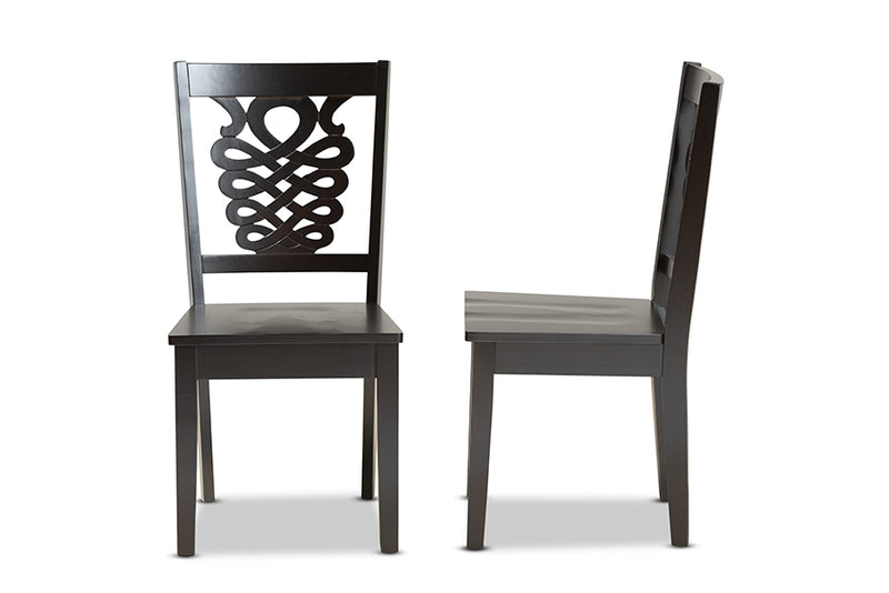 Brenner Modern and Contemporary Dark Brown Finished Wood 2-Piece Dining Chair Set