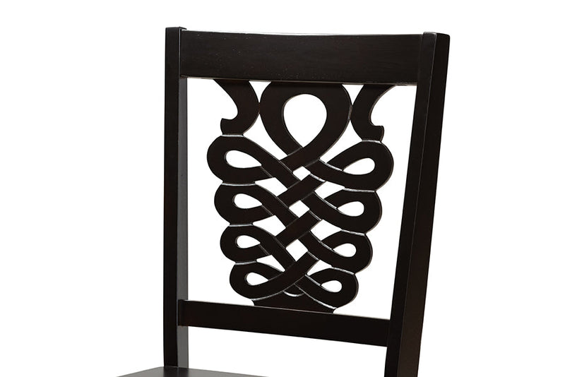 Brenner Dark Brown 2Pc Dining Chair Set Baxton
