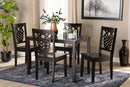 Kim Dark Brown 5-Piece Dining Set Baxton