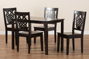 Kim Dark Brown 5-Piece Dining Set Baxton