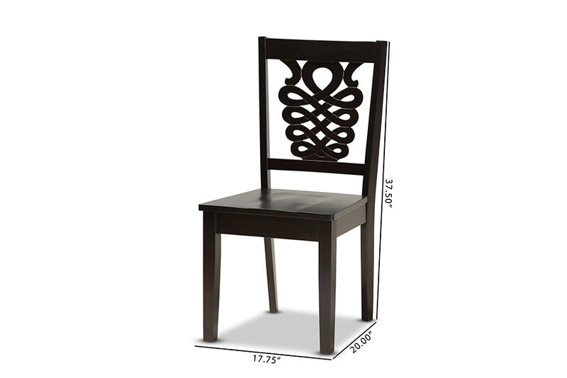 Brenner Dark Brown 2Pc Dining Chair Set Baxton