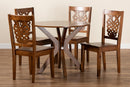 Racquel Walnut Brown 5-Piece Dining Set Baxton