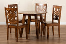 Sahar Walnut Brown 5-Piece Dining Set Baxton