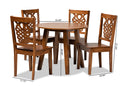 Sahar Walnut Brown 5-Piece Dining Set Baxton