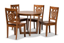 Fields Walnut Brown 5-Piece Dining Set Baxton