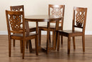Fields Walnut Brown 5-Piece Dining Set Baxton