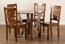 Renata Walnut Brown 5-Piece Dining Set Baxton