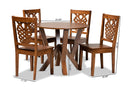 Renata Walnut Brown 5-Piece Dining Set Baxton