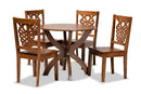 Manhattan Walnut Brown 5-Piece Dining Set Baxton