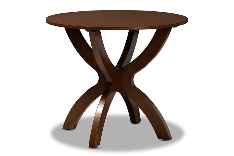 Manhattan Modern and Contemporary Walnut Brown Finished Wood 5-Piece Dining Set