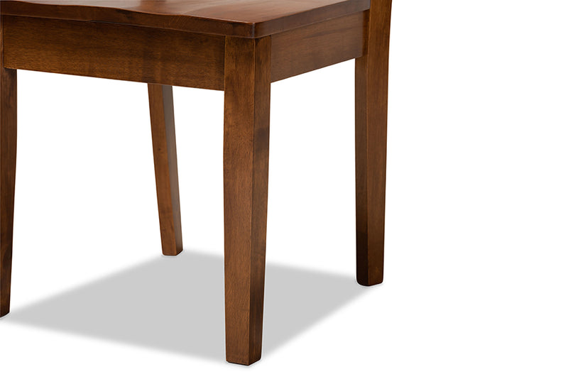 Manhattan Modern and Contemporary Walnut Brown Finished Wood 5-Piece Dining Set