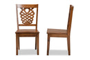 Brenner Walnut Brown 2Pc Dining Chair Set Baxton