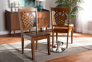 Brenner Walnut Brown 2Pc Dining Chair Set Baxton
