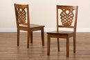 Brenner Walnut Brown 2Pc Dining Chair Set Baxton