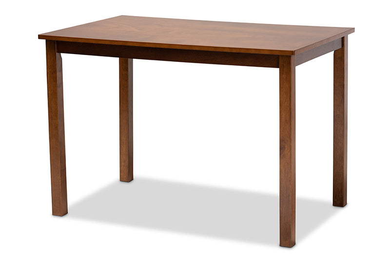 Kim Modern and Contemporary Walnut Brown Finished Wood 5-Piece Dining Set