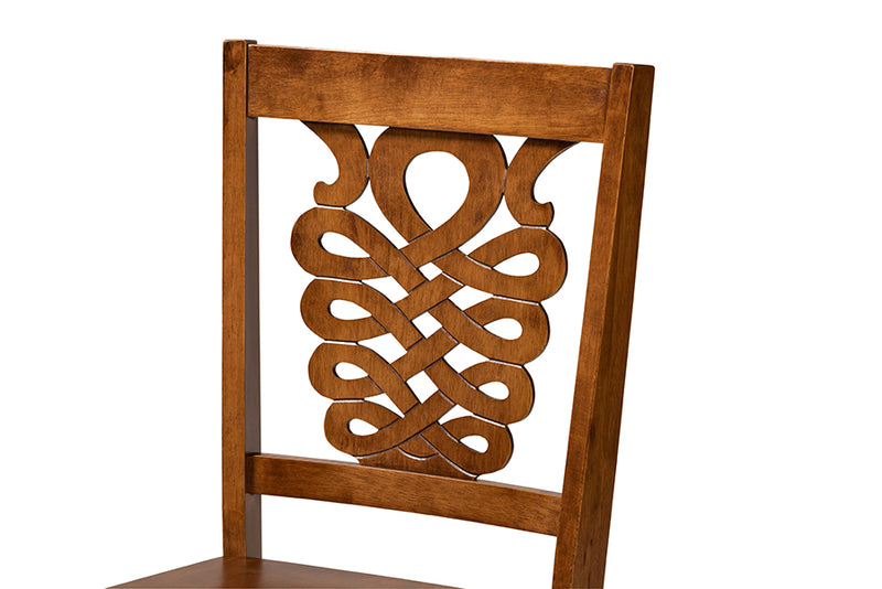 Kim Modern and Contemporary Walnut Brown Finished Wood 5-Piece Dining Set