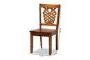 Brenner Walnut Brown 2Pc Dining Chair Set Baxton