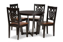 Fields Two-Tone Dark Brown and Walnut Brown 5-Piece Dining Set Baxton