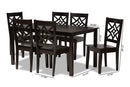 Braylin Dark Brown 7-Piece Dining Set Baxton