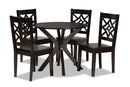 Darlene Dark Brown 5-Piece Dining Set Baxton