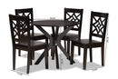 Darlene Dark Brown 5-Piece Dining Set Baxton