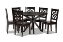 Darlene Dark Brown 7-Piece Dining Set Baxton