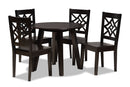 Daniela Dark Brown 5-Piece Dining Set Baxton